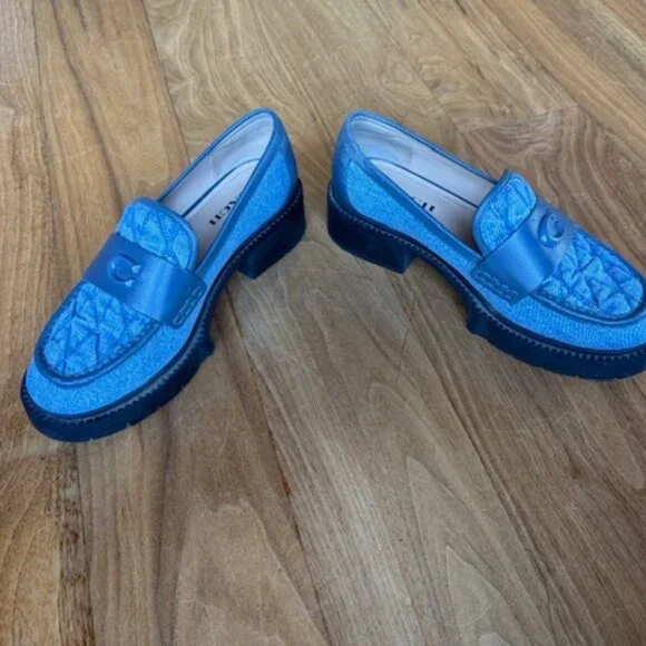 Coach Leah Quilted Denim Loafer - 8.5 - Picture 4 of 12